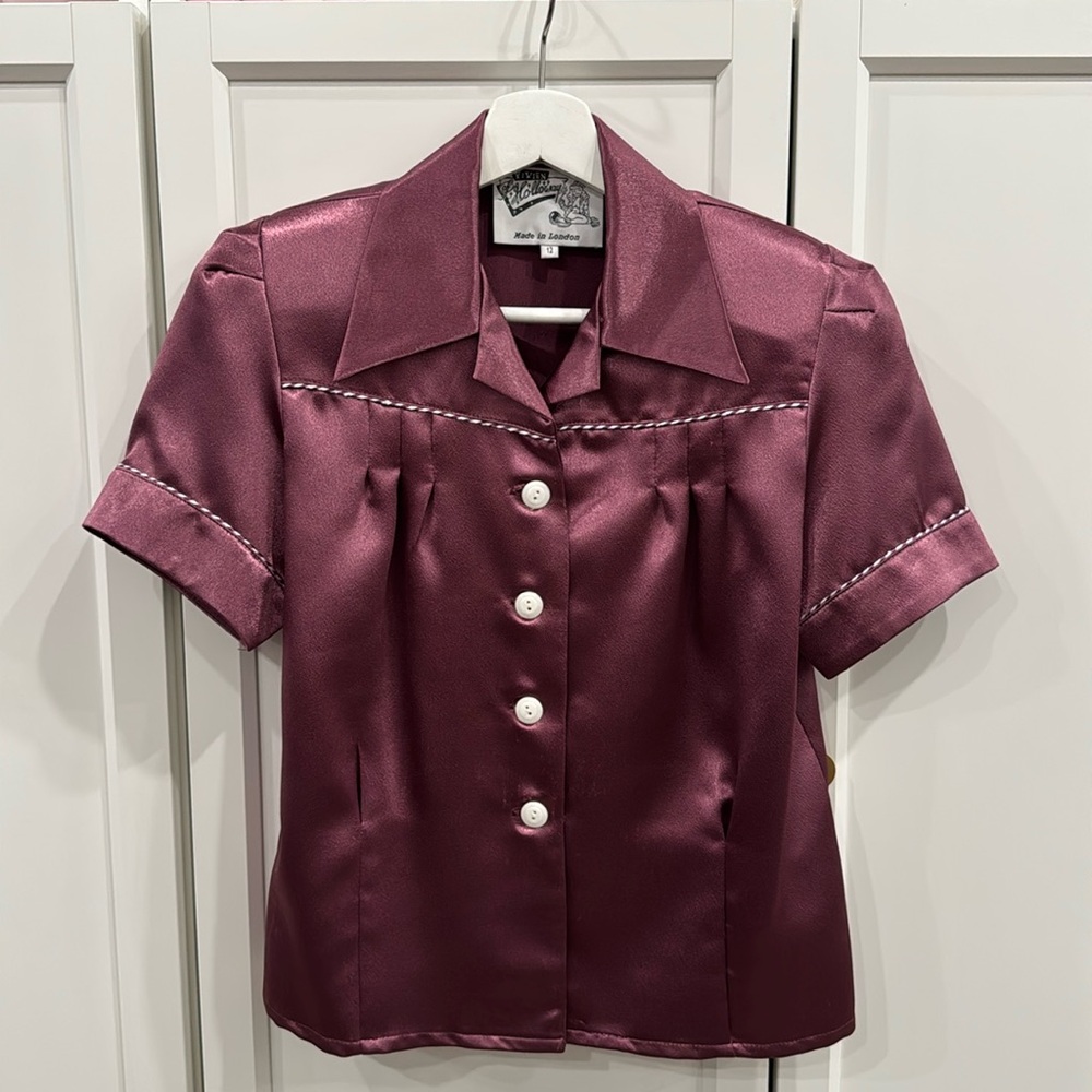 Vivien of Holloway crepe satin JoJo blouse